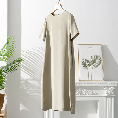 Silk Dress with Creative Print Design - A-line Style
