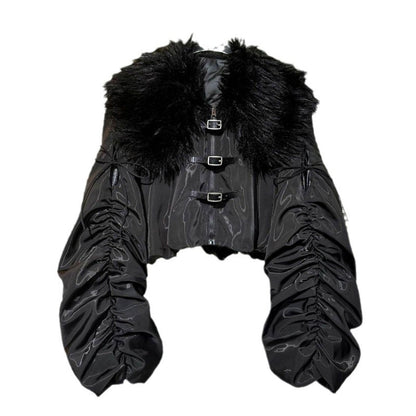 Luxe Fur Collar Quilted Down Jacket - Statement Winter Coat