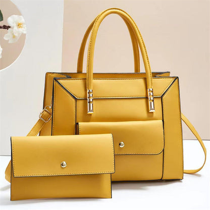 PU Leather Tote Bag with Tassel - Women's Casual Shoulder Bag