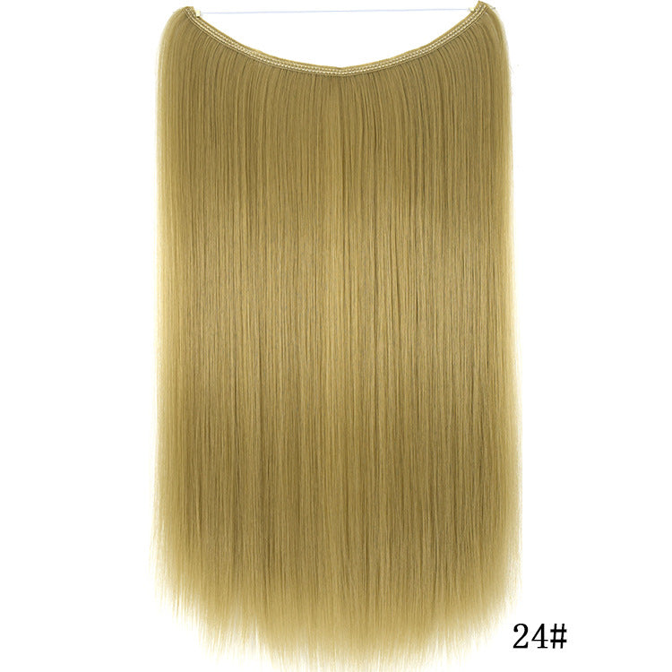 22" Invisible Wire Hair Extensions - No Clips Secret Fish Line Synthetic Hairpiece