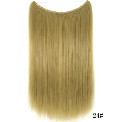 22" Invisible Wire Hair Extensions - No Clips Secret Fish Line Synthetic Hairpiece