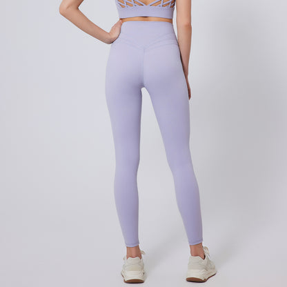 Women's High-Waist Nylon Yoga Pants - Sports Tights