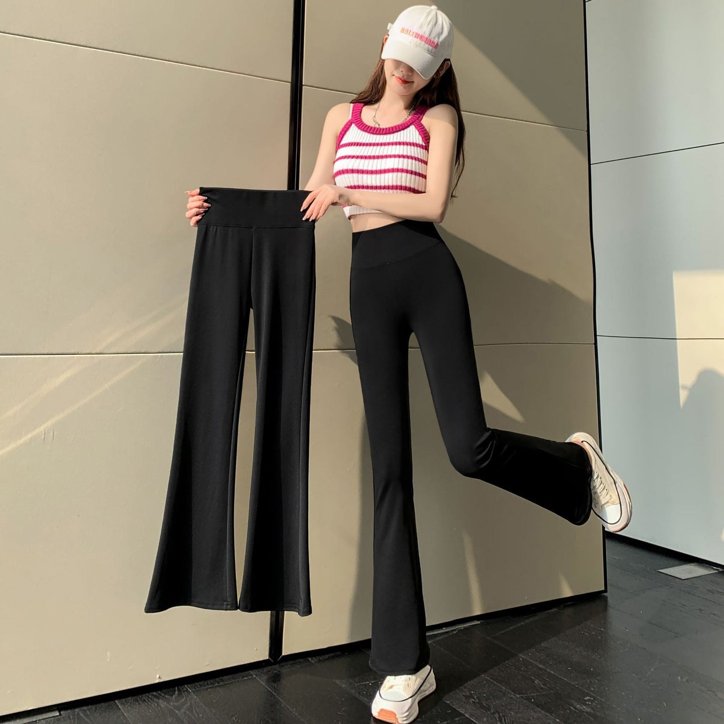 Women's High Waist Slim Fit Stretchy Floor Length Casual Pants