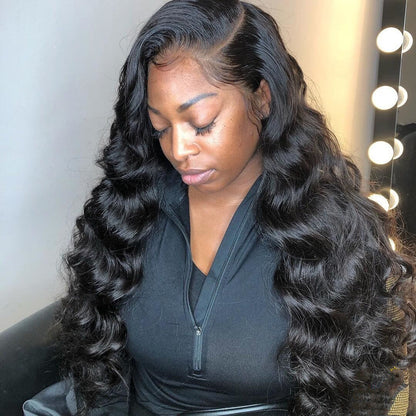 13x4 Body Wave Lace Front Wig - Human Hair with Pre-Plucked Hairline & Bleached Knots