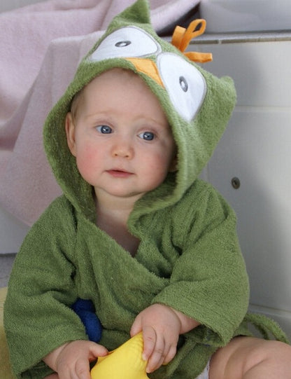 Cotton Baby Hooded Bathrobe - Cute Animal Design Bath Towel