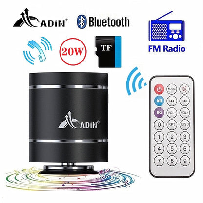 D5 Portable Wireless Bluetooth Speaker - 15W Metal Speaker with TF Card & FM Radio