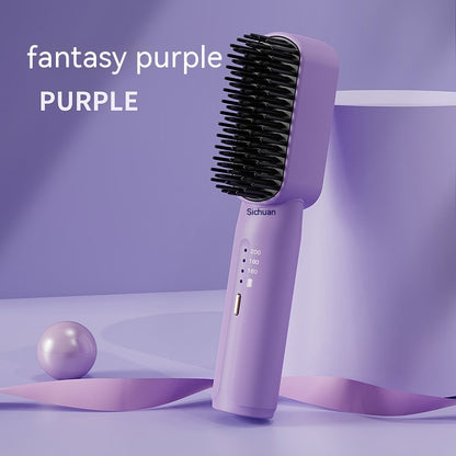 Portable Rechargeable Hair Straightening Comb - USB Charging Mini Styling Tool