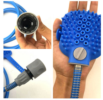 Pet Bathing Glove with Water Spray Nozzle & Hose for Dogs