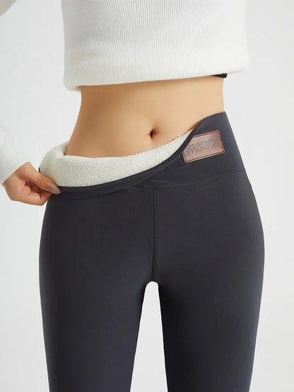 Solid Color Thickening Sports Leggings - High Elasticity Casual Pants