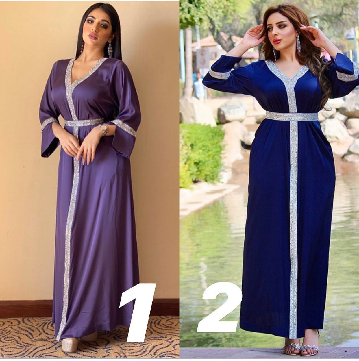 Women's Turkish Long Muslim Dress - Fashion Round Neck Modest Clothing