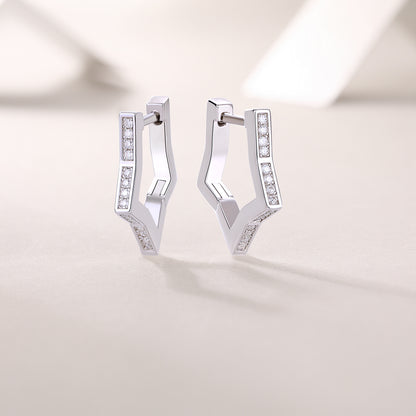 Moissanite Star Stud Earrings - S925 Sterling Silver Platinum Plated