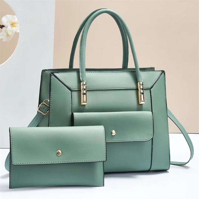PU Leather Tote Bag with Tassel - Women's Casual Shoulder Bag