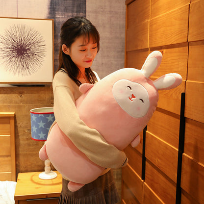 Cherry Blossom Rabbit Plush Pillow Doll – Soft Stuffed Toy