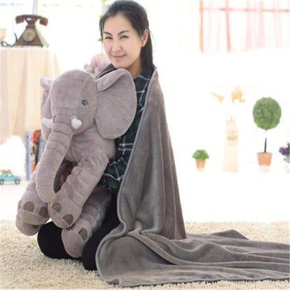 Elephant Plush Pillow with Blanket - Baby Comfort Cushion