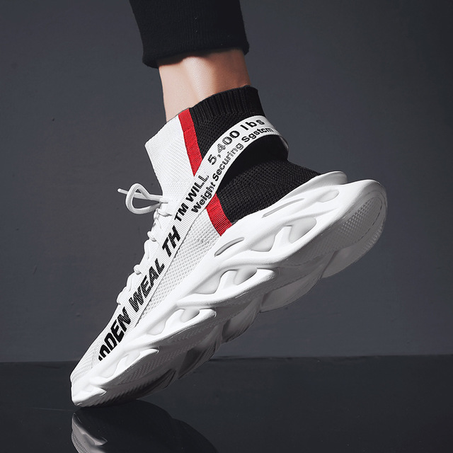 Unisex High-Top Mesh Sports Sneakers - Breathable Net Upper with Rubber Sole