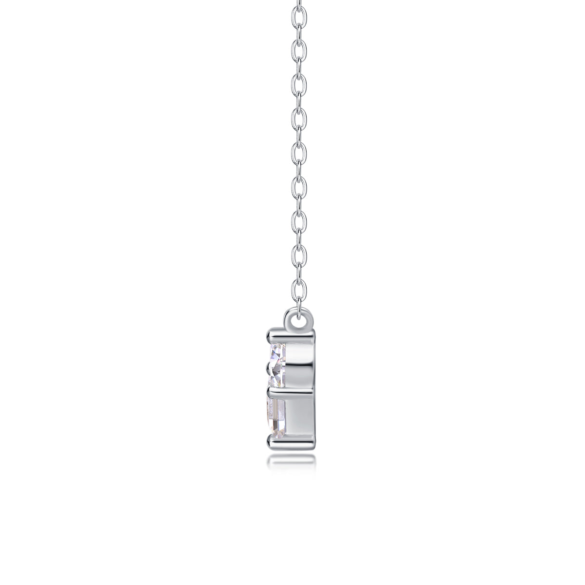 Love In The Present Moissanite Necklace - S925 Sterling Silver Platinum Plated Pendant