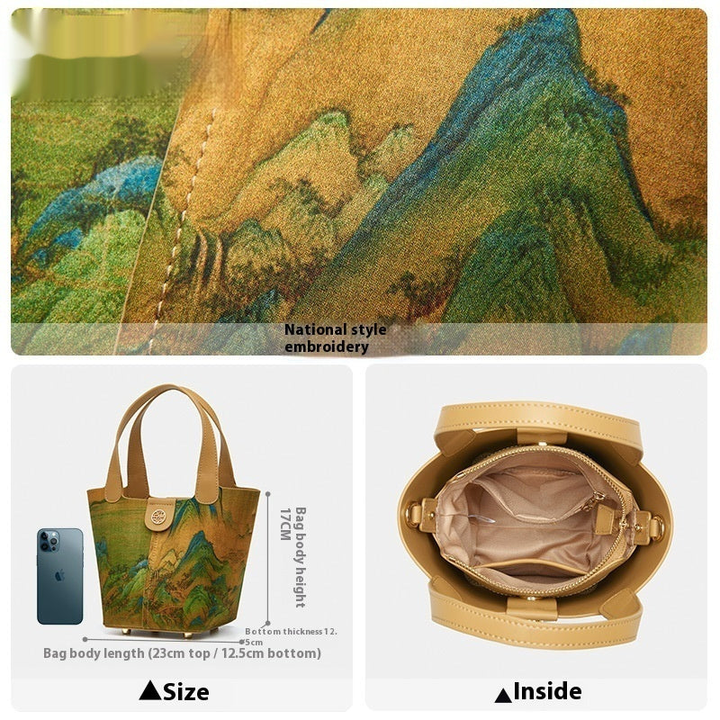 Premium Silk Basket Bag - Traditional Chinese Style Clutch with Tassel
