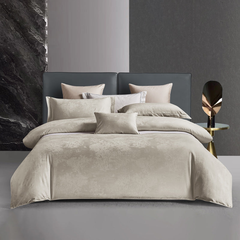Premium Long-Staple Cotton Jacquard 4-Piece Bedding Set - European Style