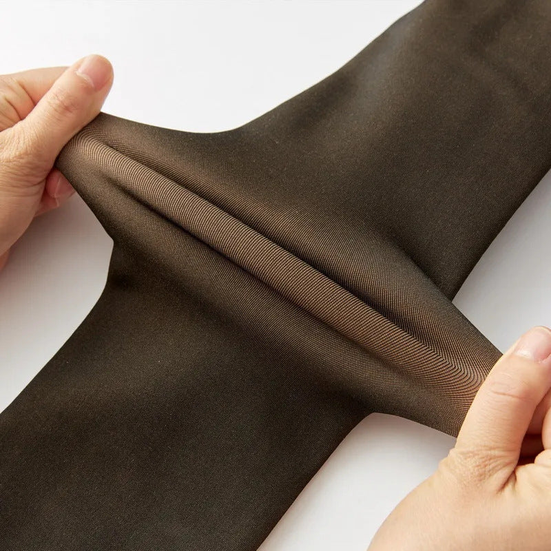 Elastic High-Waist Warm Base Layer Pants - Polyester Leggings