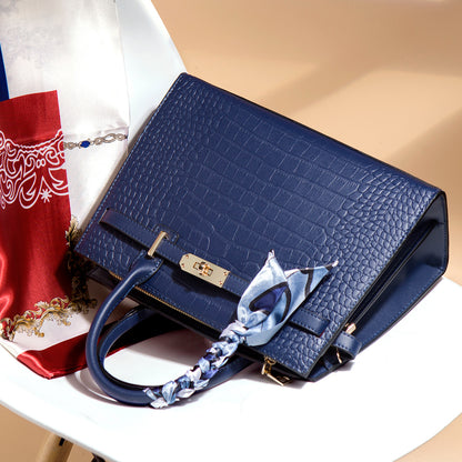 Classic Structured Tote Bag - Spacious PU Leather Handbag with Multiple Compartments