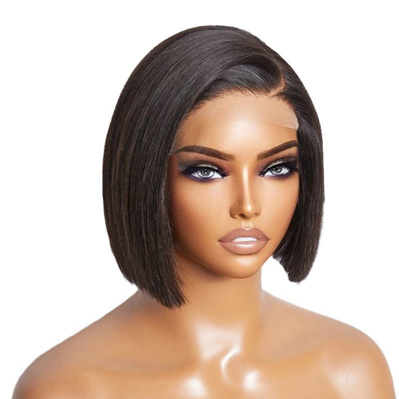 Straight Bob Lace Front Human Hair Wig - Short Bob Style