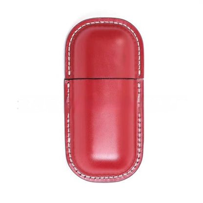 Retro First Layer Cowhide Leather Glasses Case - Artistic Design with Genuine Leather