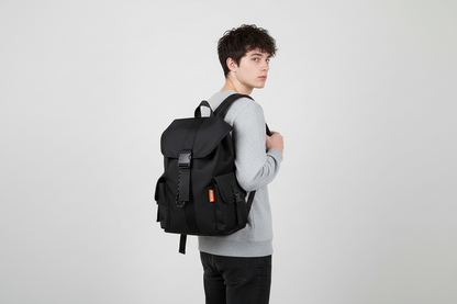 Vintage Nylon Backpack - Waterproof Student Schoolbag with Interior Pockets