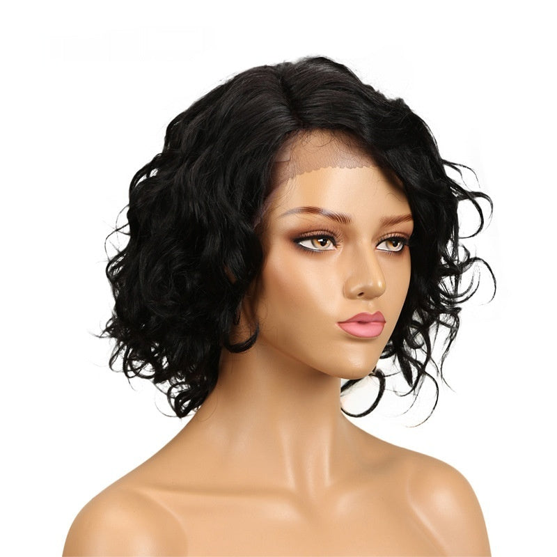 Women's Human Hair Lace Curly Wig - Natural Looking Headpiece