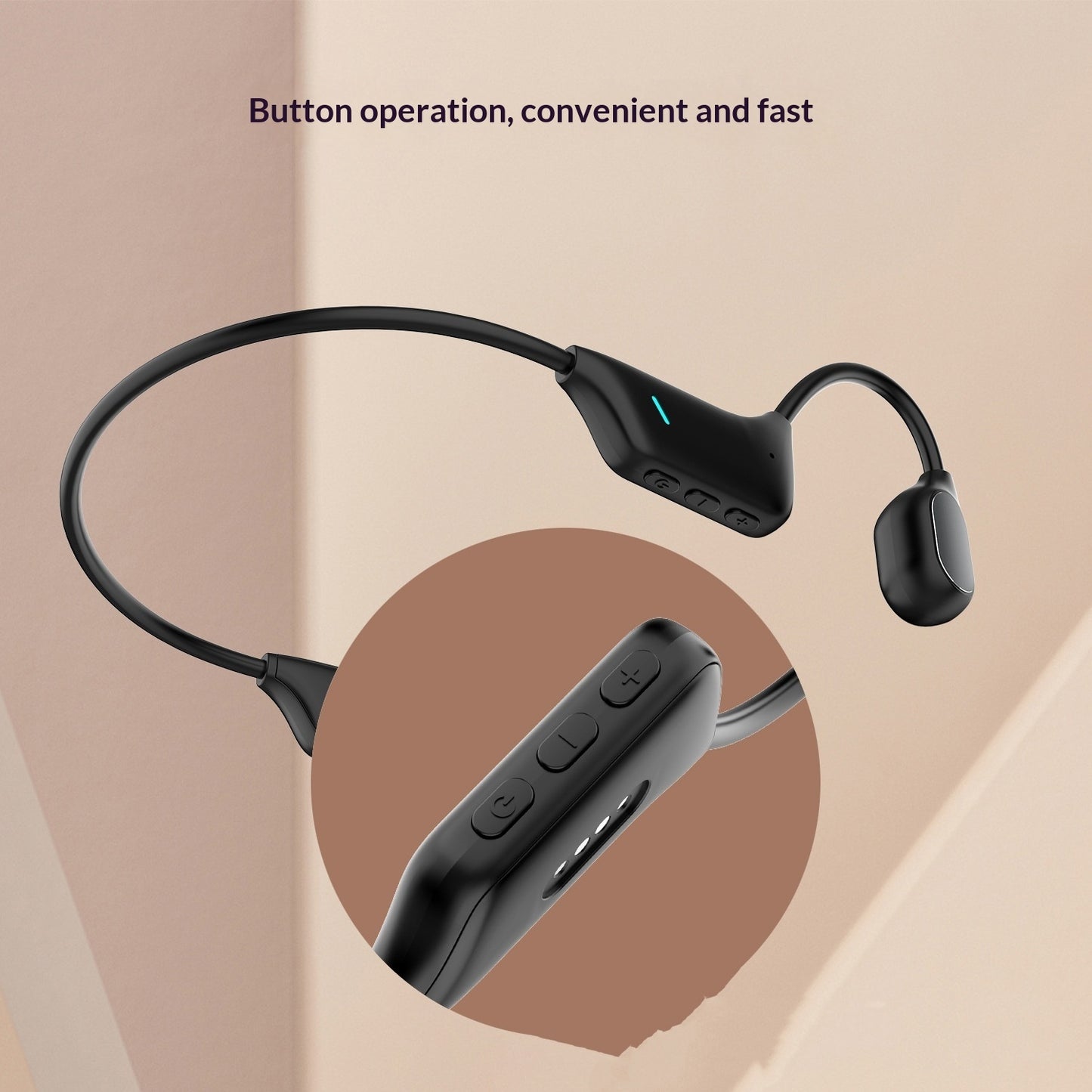 Wireless Bone Conduction Headphones - Waterproof Sports Earphones with 8+ Hour Battery