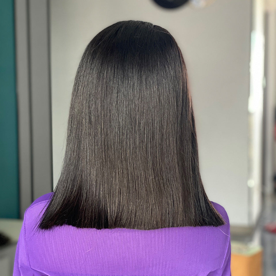 200 Density Bob Human Hair Wig - 13x4 Lace Front with Pre-Plucked Hairline