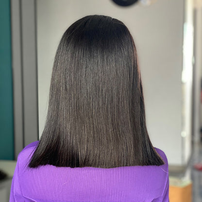 200 Density Bob Human Hair Wig - 13x4 Lace Front with Pre-Plucked Hairline