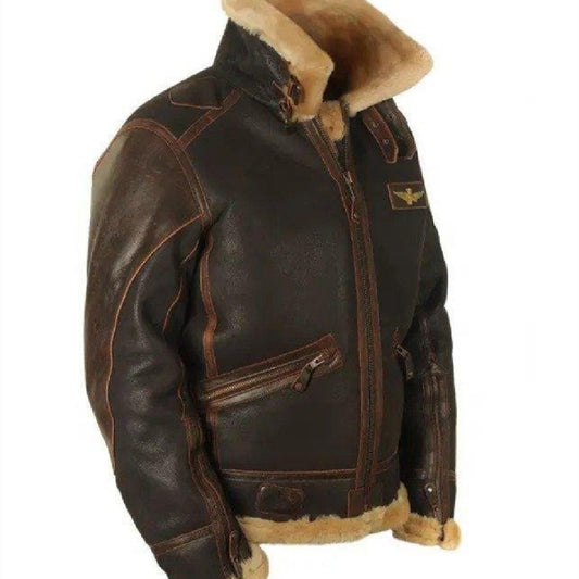 Men's Premium PU Leather Winter Coat - Animal Pattern Design