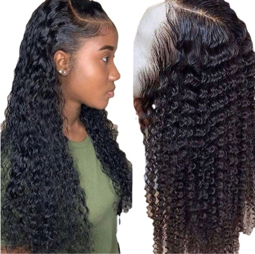 Brazilian Kinky Curly Lace Front Human Hair Wig - 9A Grade Natural Color