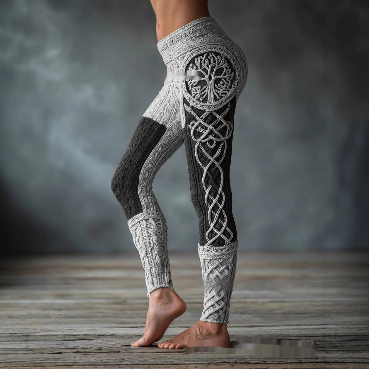 Women's Retro 3D Digital Print Casual Leggings - Slim Fit Yoga Pants