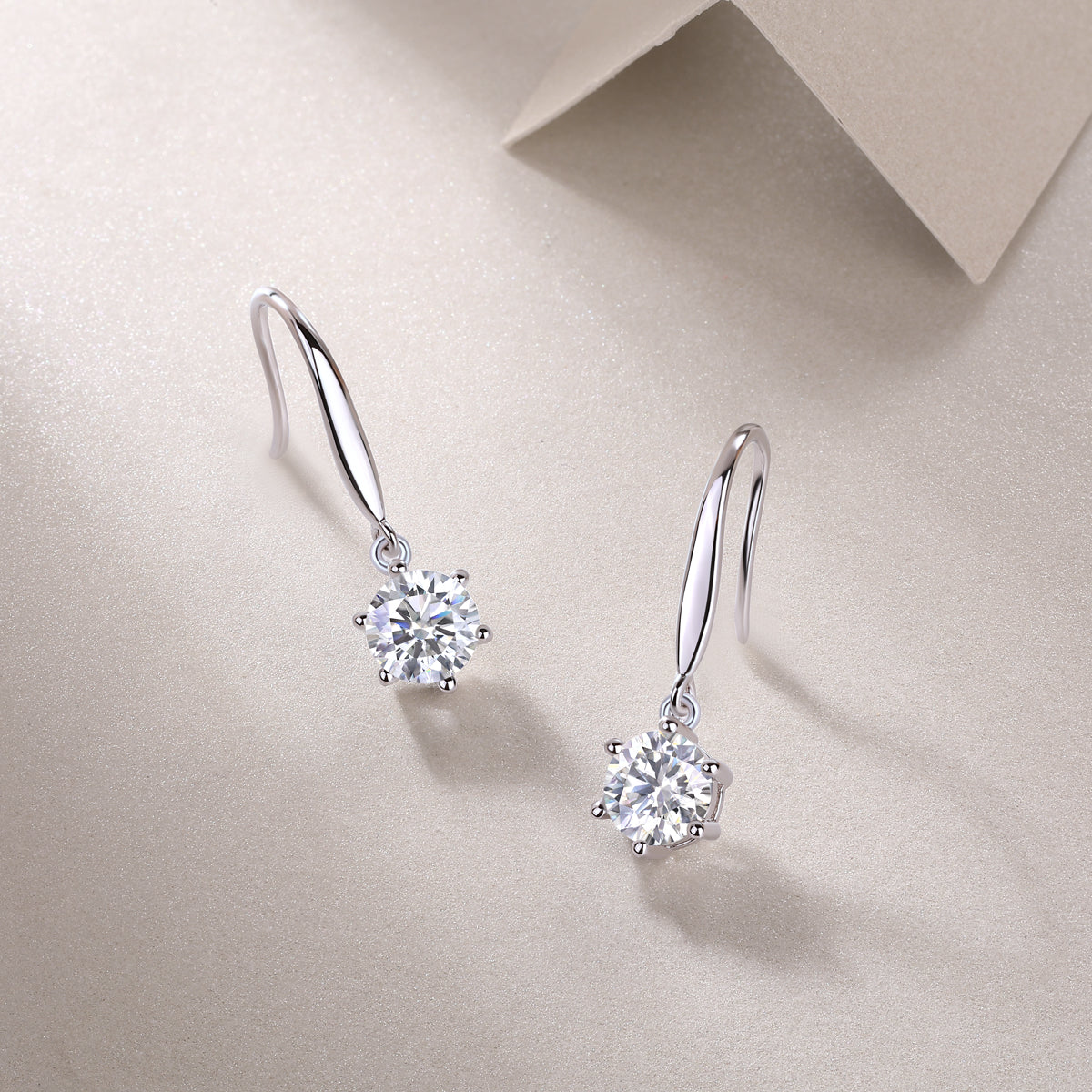 1 Carat Moissanite Stud Earrings - S925 Sterling Silver with Platinum Plating