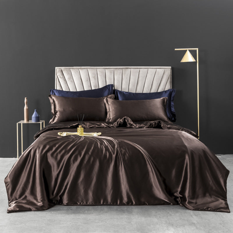 Luxe Washed Silk 4-Piece Bedding Set - 100% Mulberry Silk European-Style with Duvet Cover, Sheet, and Pillowcases