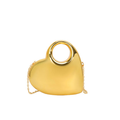 Heart-Shaped Acrylic Evening Bag - Structured Crossbody Handbag