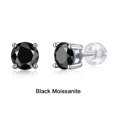 Moissanite Stud Earrings - S925 Sterling Silver Platinum Plated