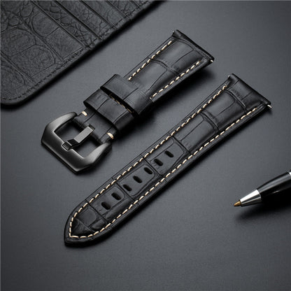 Premium Italian Leather Watch Strap with Quick Release - Bamboo Pattern