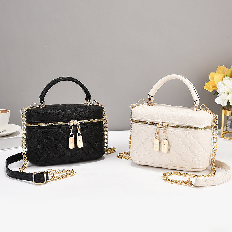 Fashion Tote Bag with Feather Detail - PU Leather Casual Handbag