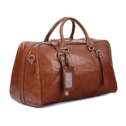 Large-Capacity Genuine Leather Travel Bag - Business Commute & Short Trips
