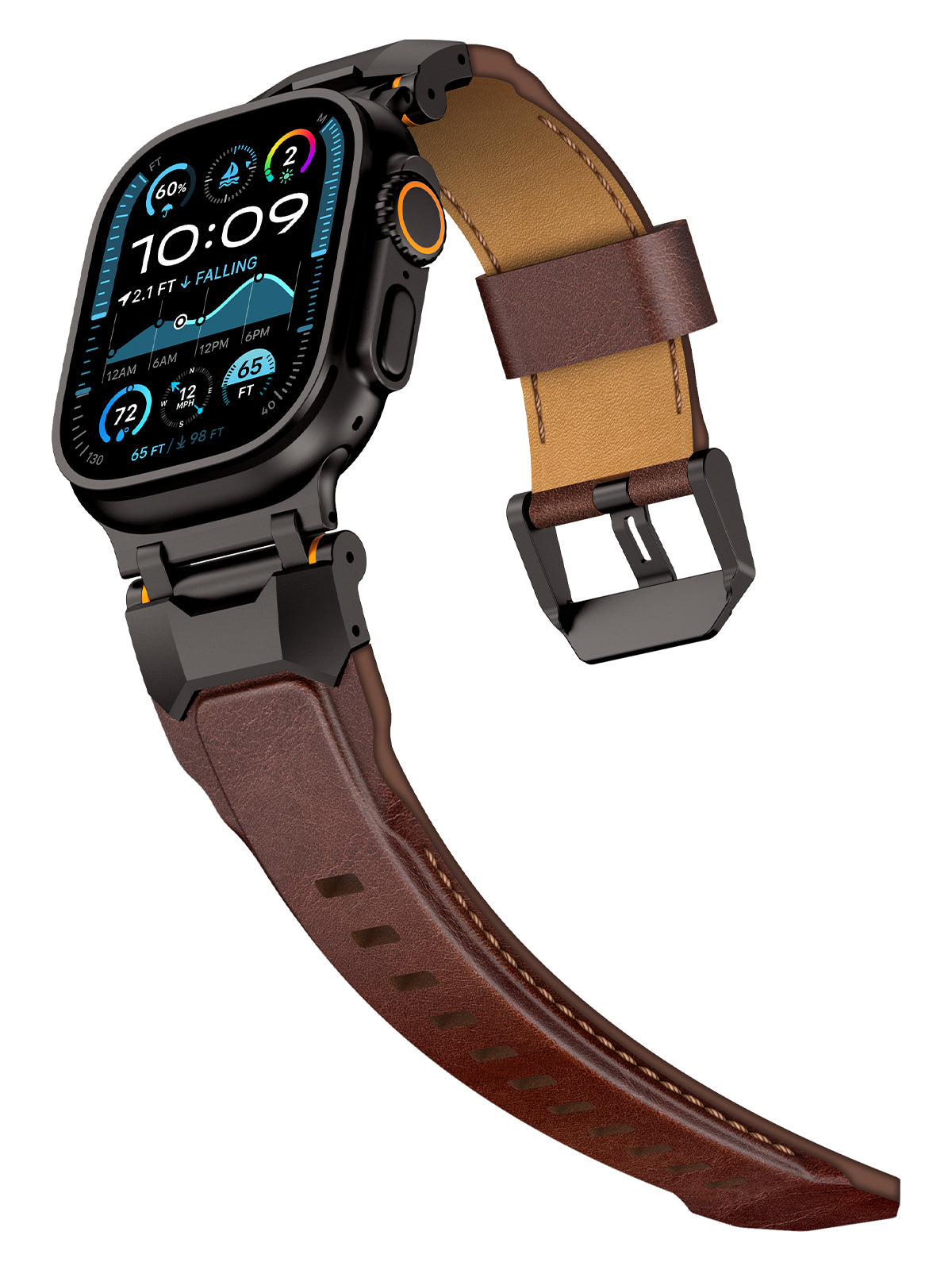 Premium Top Layer Cowhide Smartwatch Strap - Handmade Vintage Leather Band
