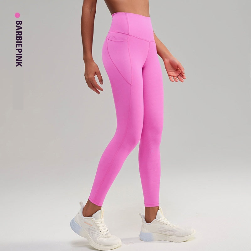 High-Waist Cropped Yoga Pants - Women's Nylon Athletic Capri Leggings