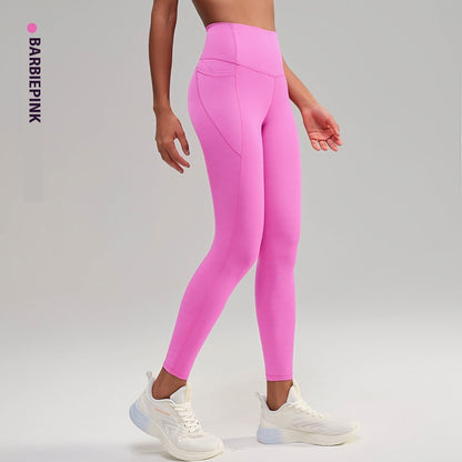 High-Waist Cropped Yoga Pants - Women's Nylon Athletic Capri Leggings