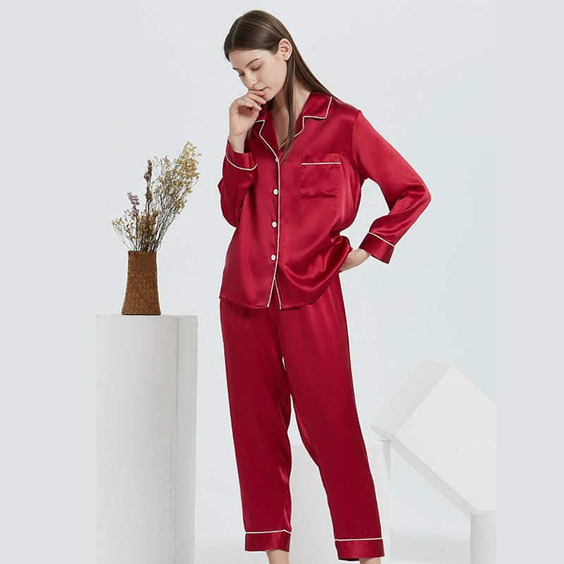 100% Mulberry Silk Couple's Pajama Set - Long Sleeve