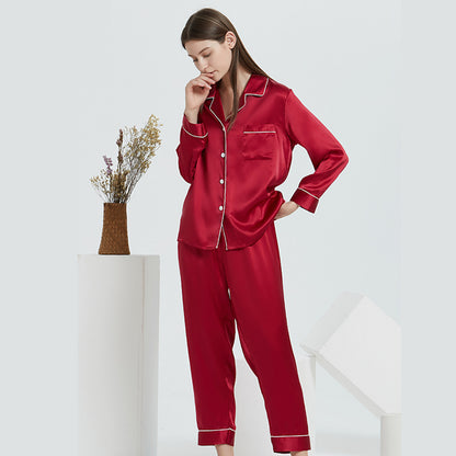 100% Mulberry Silk Couple's Pajama Set - Long Sleeve