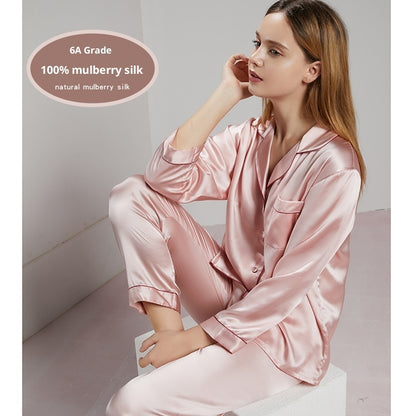 Silk Pajama Set - Long Sleeve Top and Pants Two-Piece