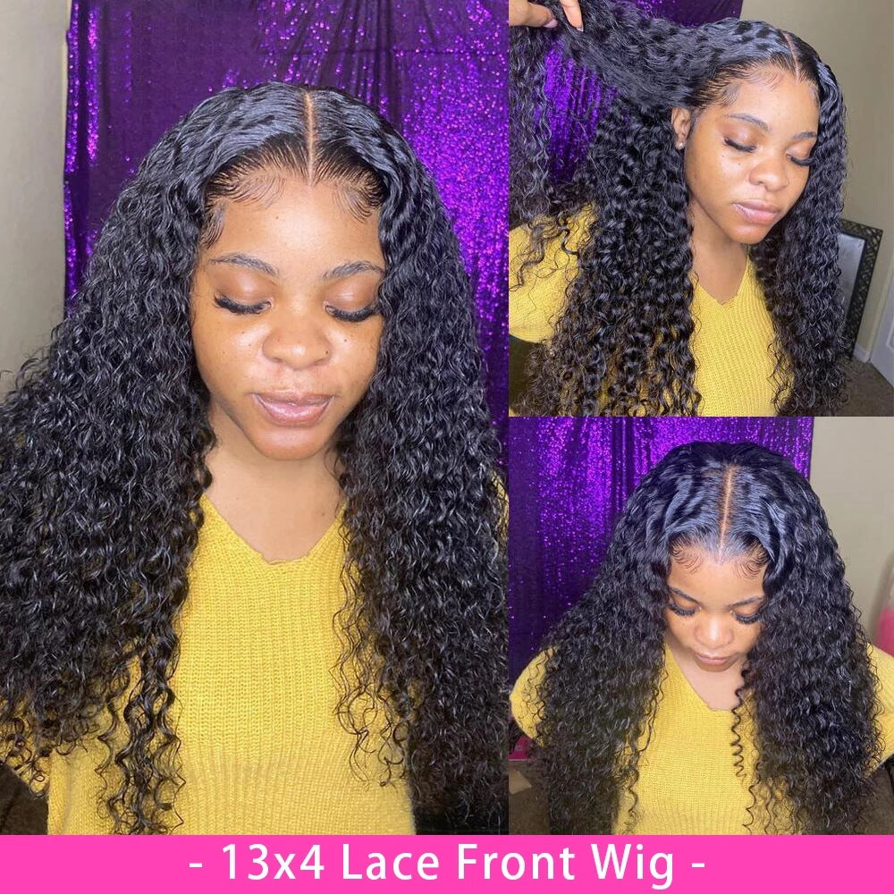 Curly Human Hair Lace Wig - Full Hand-Woven with Natural Texture