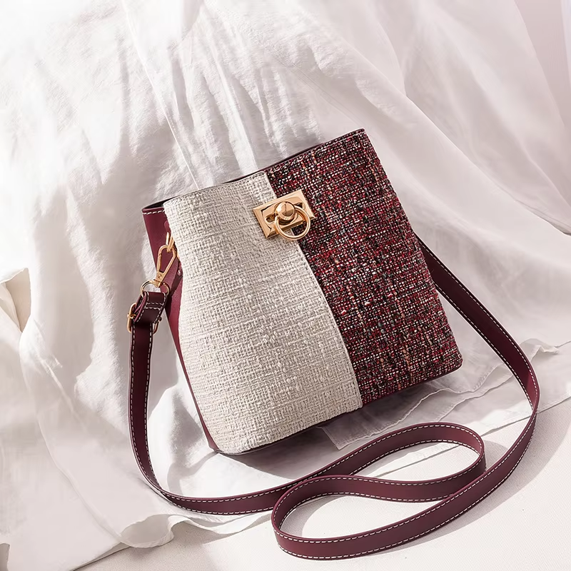 Fashion Texture Bucket Bag - Large Capacity Crossbody Shoulder Bag