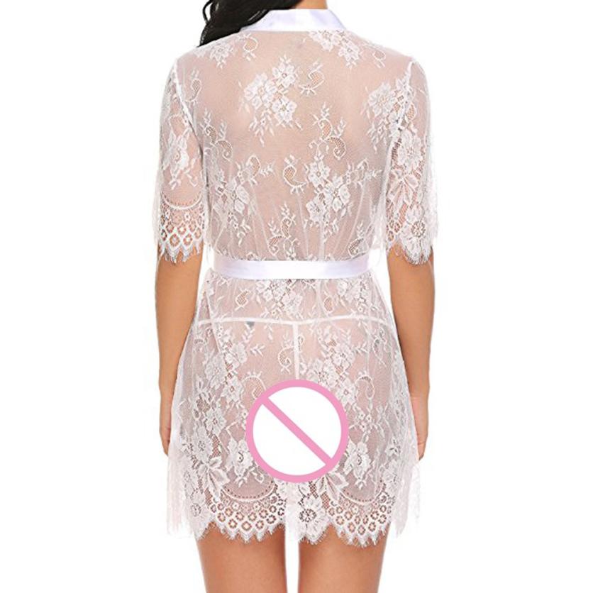 Women's Lace Sleepwear - V-Neck Polyester Pajamas